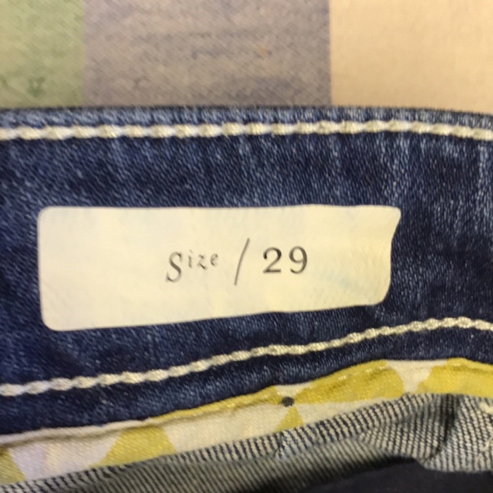 New Anthropologie Pilcro Ultra High Rise Wide Leg Cropped Raw Hem Dark Jeans 29 - Picture 11 of 12